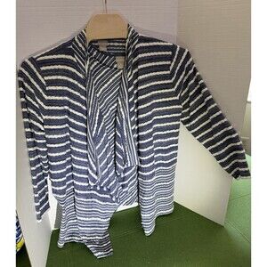Chicos 2-piece Jacket & Tank set in Cozy Cotton, sz 3 (L/XL), Nautical, Beachy